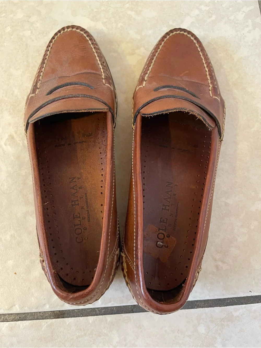 Cole Haan Men's Tan Leather Penny Loafers